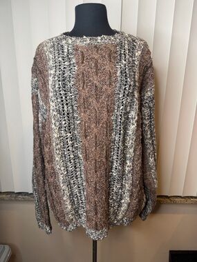 Vintage Perry Ellis Cable Knit Cotton Oversized Sweater Size Medium